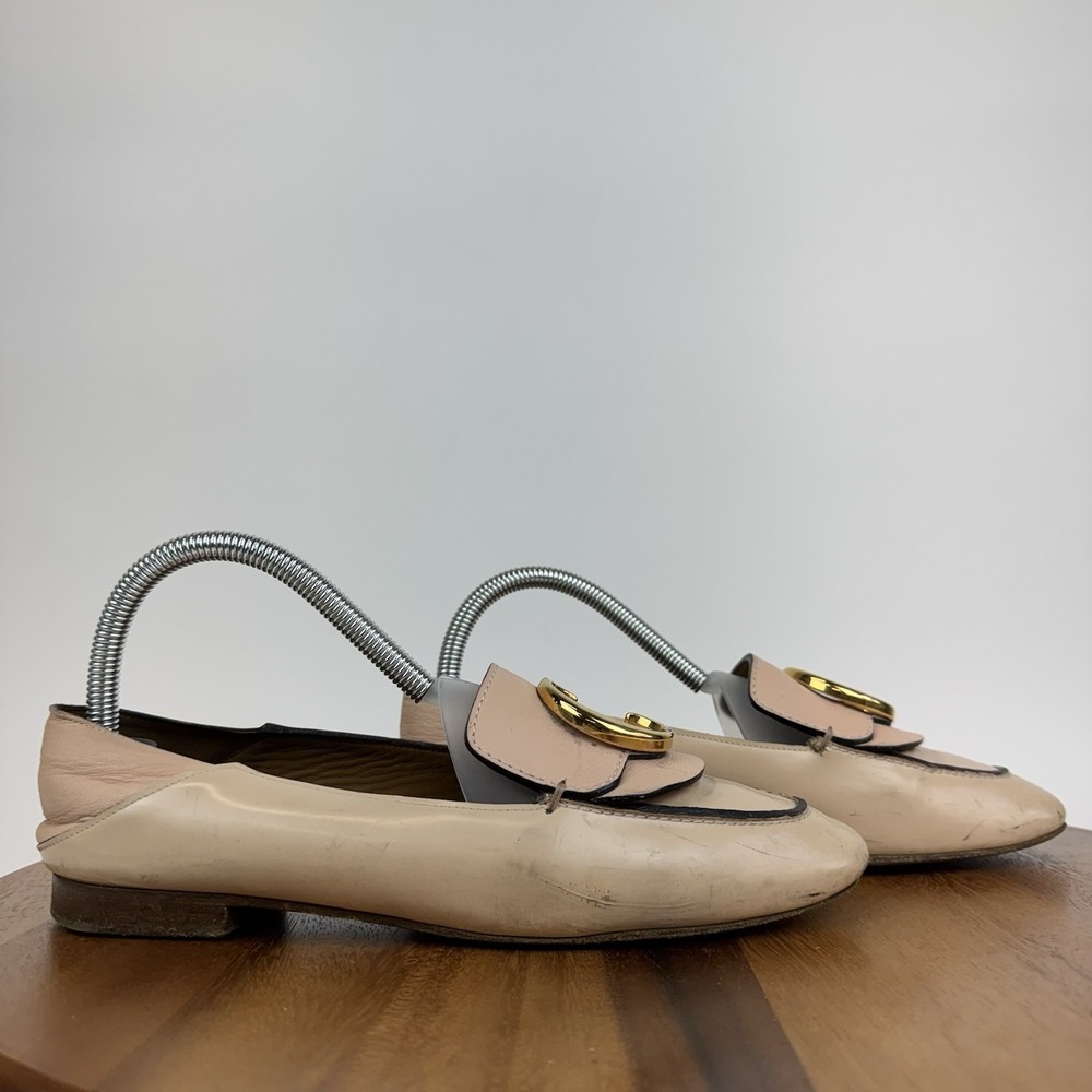 Womens Chloe Beige Leather Convertible Comfort Penny Loafers Shoes Size EU 37.5‎